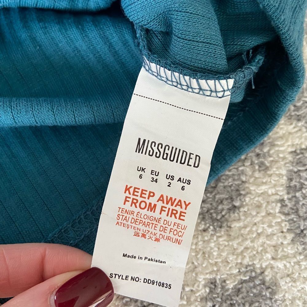 Missguided size 2 teal blue tank dress - Picture 4 of 8
